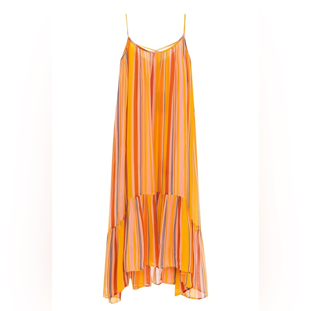 AllSaints Paola Striped Midi Dress Size Small